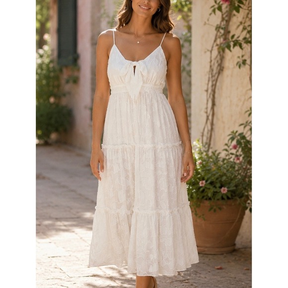 Flying Tomato Dresses & Skirts - Flying Tomato Women Midi Dress White Medium Cottagecore Sorority Rush